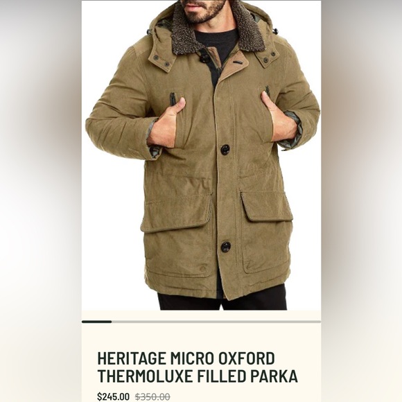 Men’s Rainforest HERITAGE MICRO OXFORD THERMOLUXE FILLED PARKA Size Small - Picture 1 of 10